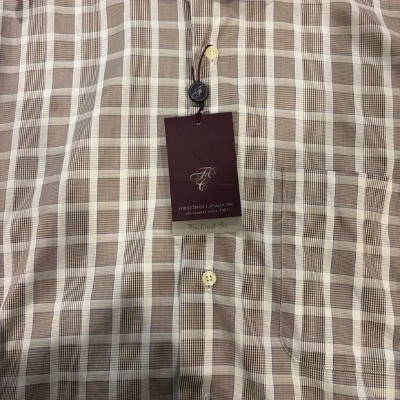 Classic Tan Plaid Button-Down Shirt - Picture 7 of 10